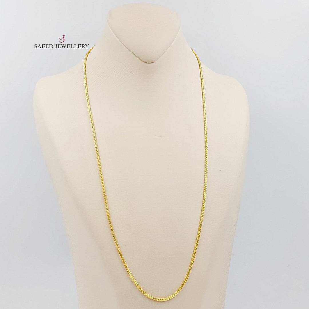 21K Gold 60cm Thin Franco Chain by Saeed Jewelry - Image 1