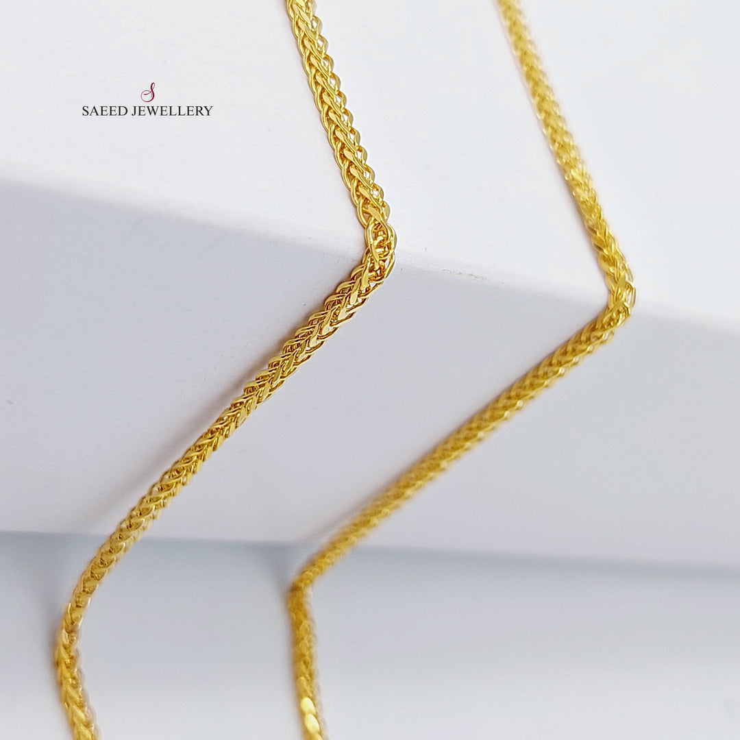 21K Gold 60cm Thin Franco Chain by Saeed Jewelry - Image 3