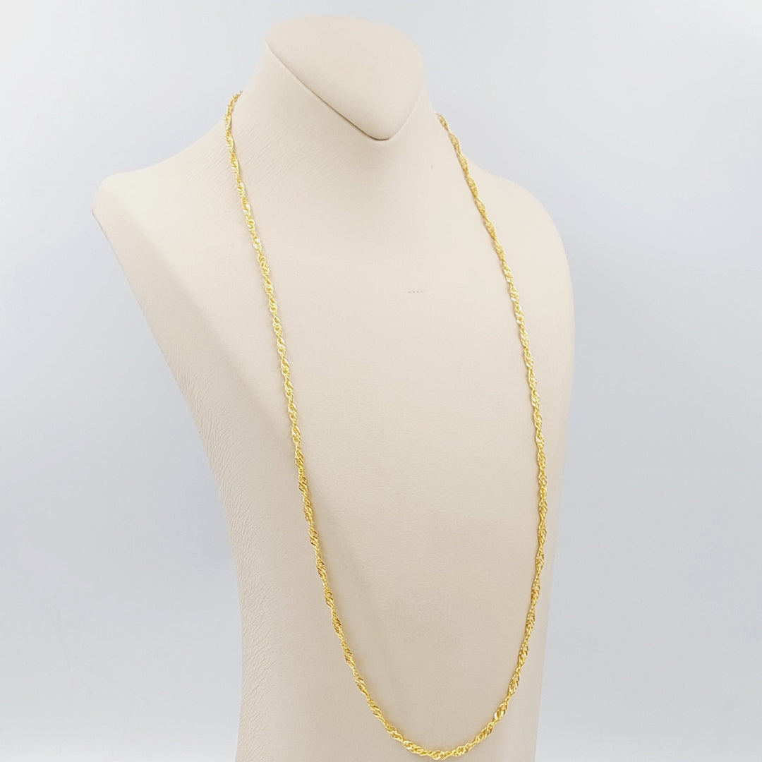 21K Gold 70cm Singapore Chain by Saeed Jewelry - Image 3