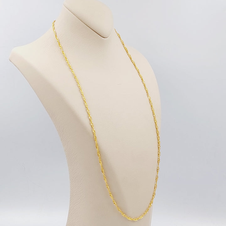 21K Gold 70cm Singapore Chain by Saeed Jewelry - Image 2