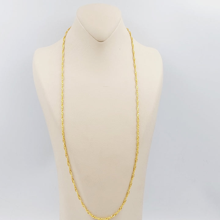 21K Gold 70cm Singapore Chain by Saeed Jewelry - Image 1