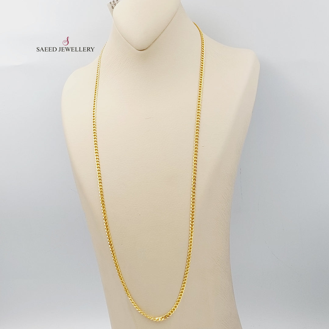 21K 70cm Medium Thickness Chain Made of 21K Yellow Gold by Saeed Jewelry-26636