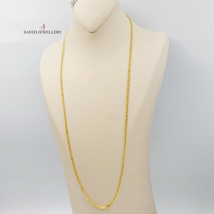 21K 70cm Medium Thickness Chain Made of 21K Yellow Gold by Saeed Jewelry-26636
