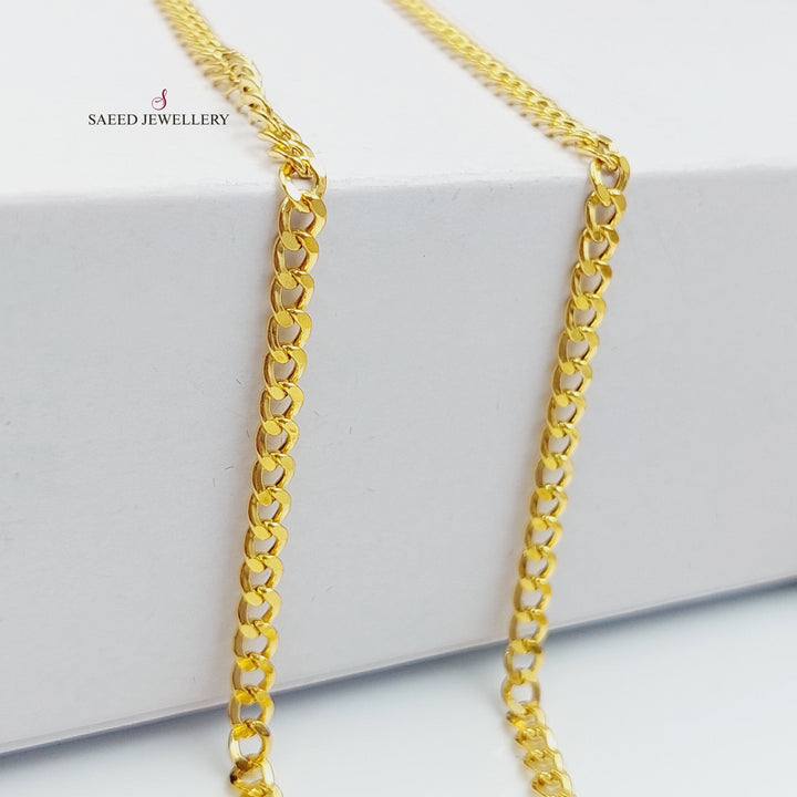 21K 70cm Medium Thickness Chain Made of 21K Yellow Gold by Saeed Jewelry-26636