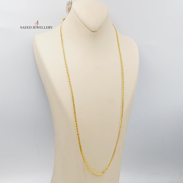 21K 70cm Medium Thickness Chain Made of 21K Yellow Gold by Saeed Jewelry-26636