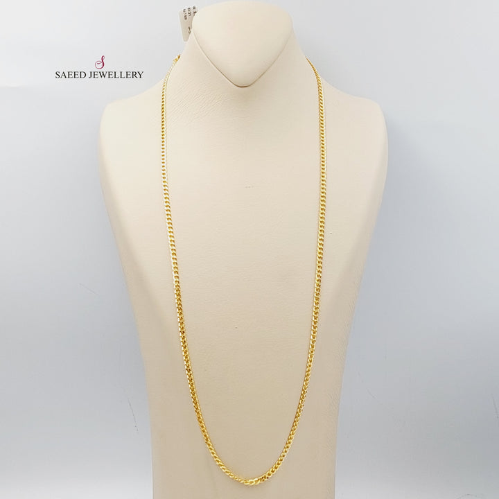 21K 70cm Medium Thickness Chain Made of 21K Yellow Gold by Saeed Jewelry-26636