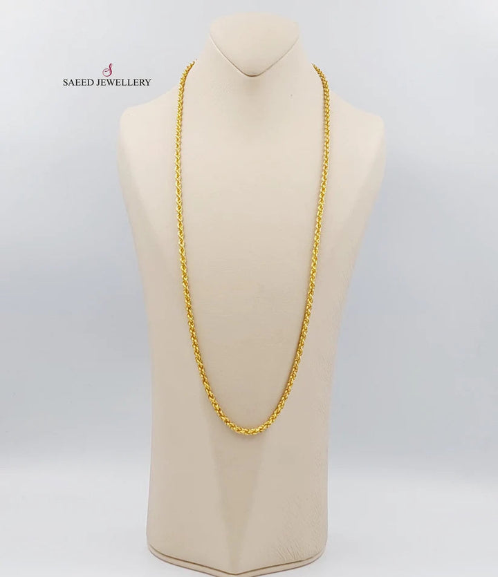 21K Gold 70cm Medium ThicknessT wisted Chain by Saeed Jewelry - Image 3