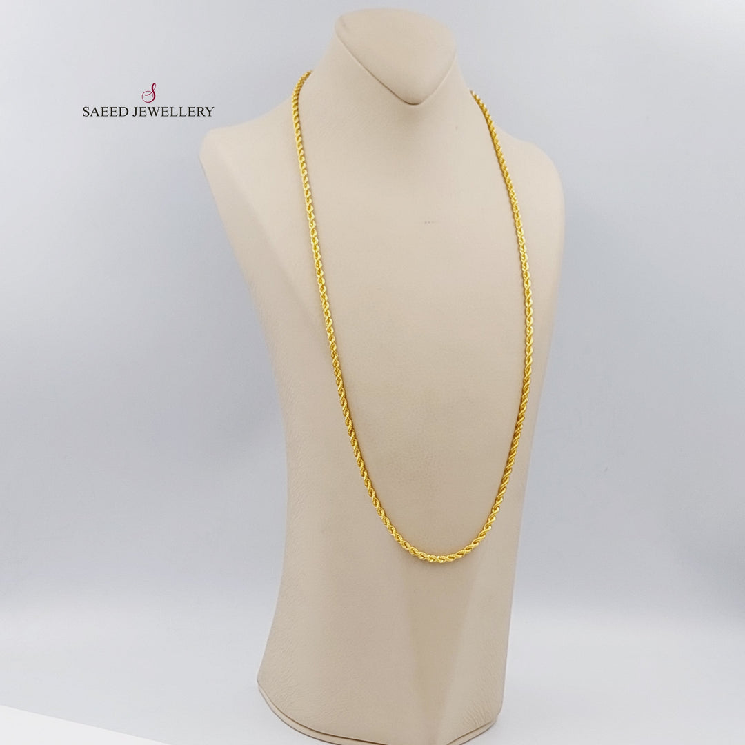 21K Gold 70cm Medium ThicknessT wisted Chain by Saeed Jewelry - Image 4