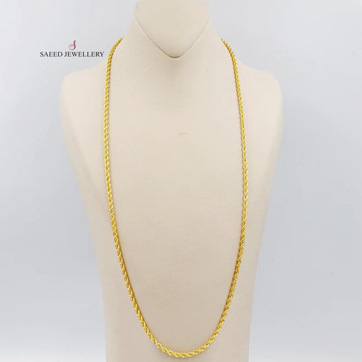 21K Gold 70cm Medium ThicknessT wisted Chain by Saeed Jewelry - Image 6