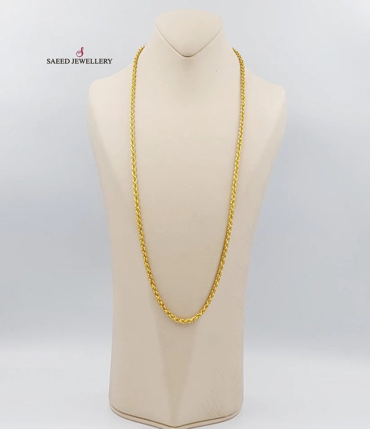 21K Gold 70cm Medium ThicknessT wisted Chain by Saeed Jewelry - Image 9