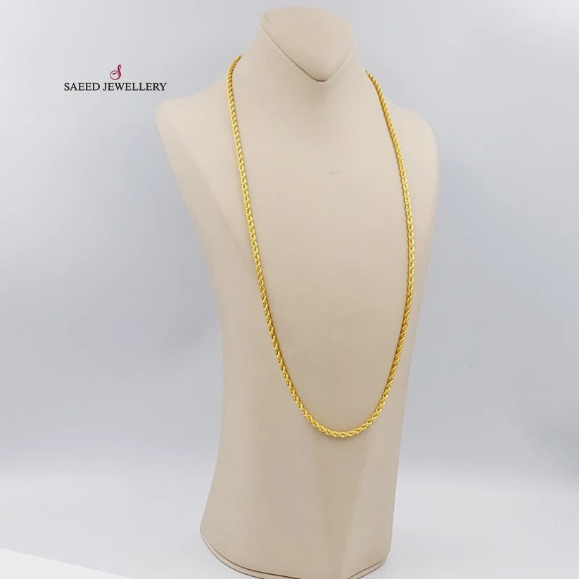 21K Gold 70cm Medium ThicknessT wisted Chain by Saeed Jewelry - Image 5