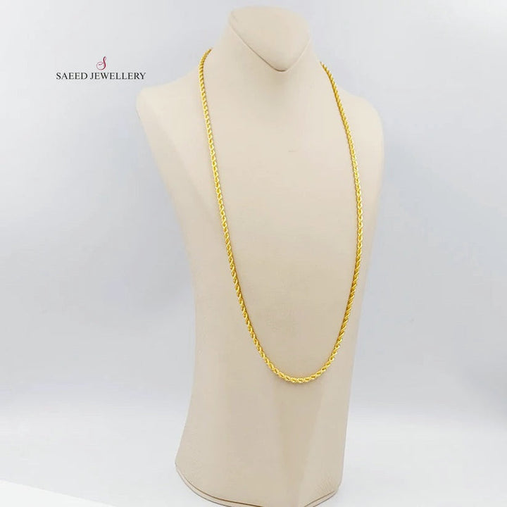 21K Gold 70cm Medium ThicknessT wisted Chain by Saeed Jewelry - Image 1