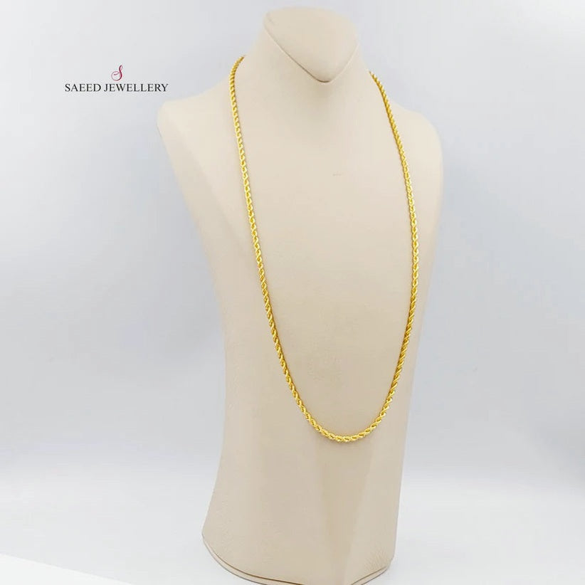 21K Gold 70cm Medium ThicknessT wisted Chain by Saeed Jewelry - Image 3
