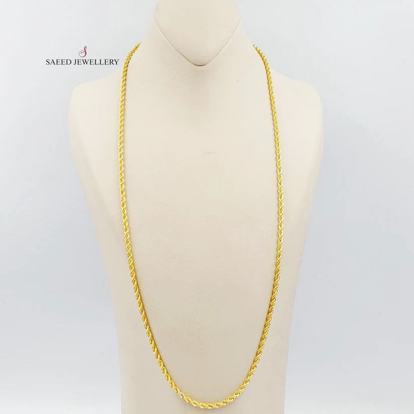21K Gold 70cm Medium ThicknessT wisted Chain by Saeed Jewelry - Image 1