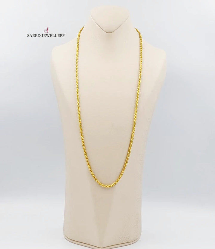 21K Gold 70cm Medium ThicknessT wisted Chain by Saeed Jewelry - Image 1