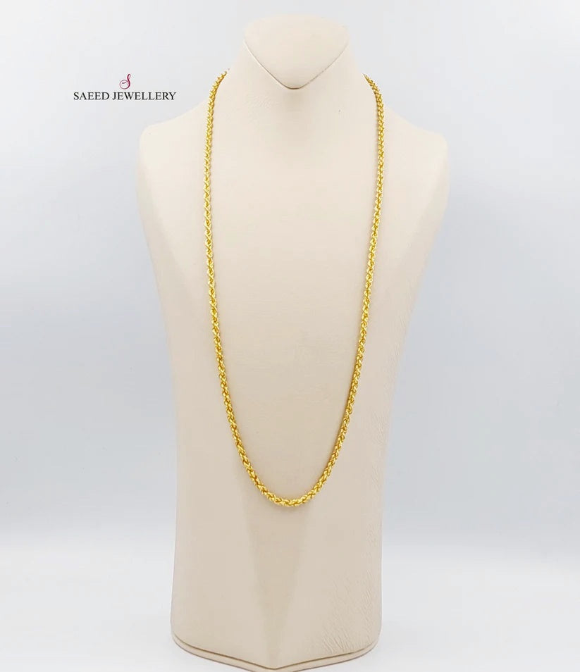 21K Gold 70cm Medium ThicknessT wisted Chain by Saeed Jewelry - Image 2