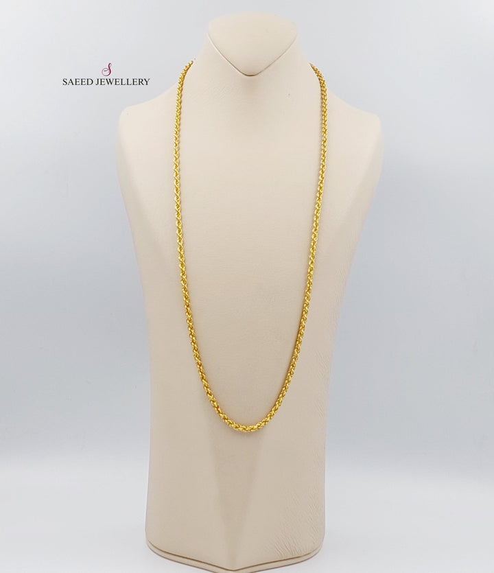 21K Gold 70cm Medium ThicknessT wisted Chain by Saeed Jewelry - Image 3