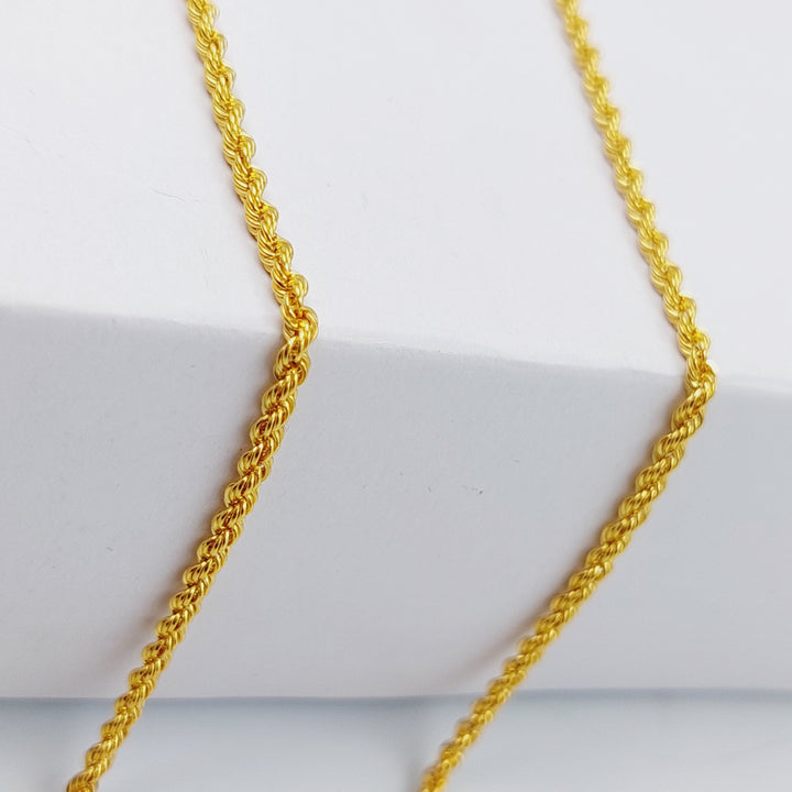 21K Gold 70cm Thin Rope Chain by Saeed Jewelry - Image 4