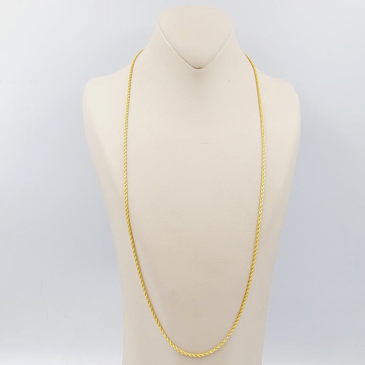 21K Gold 70cm Thin Rope Chain by Saeed Jewelry - Image 1