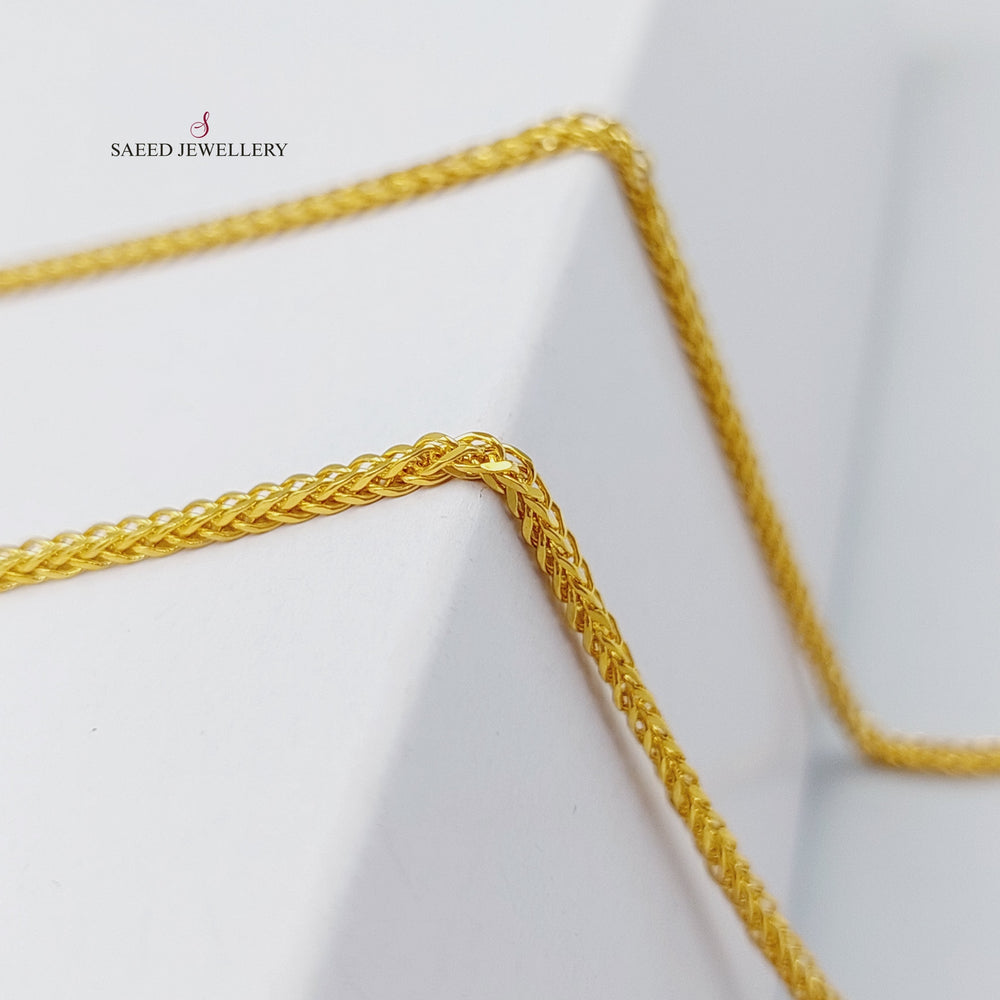 21K Gold 70cm Thin Franco Chain by Saeed Jewelry - Image 2