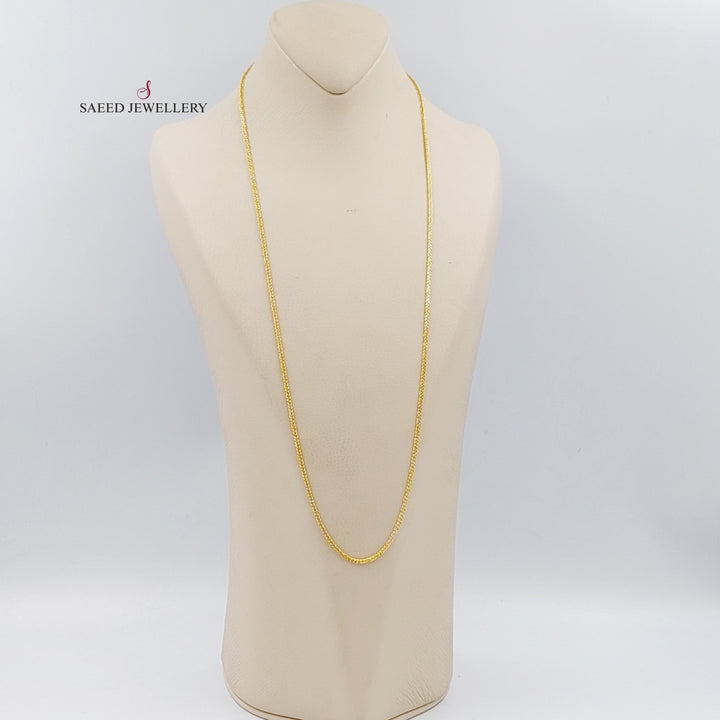 21K Gold 70cm Thin Franco Chain by Saeed Jewelry - Image 3