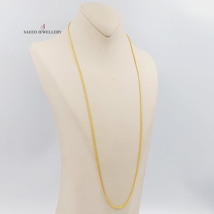 21K Gold 70cm Thin Franco Chain by Saeed Jewelry - Image 1