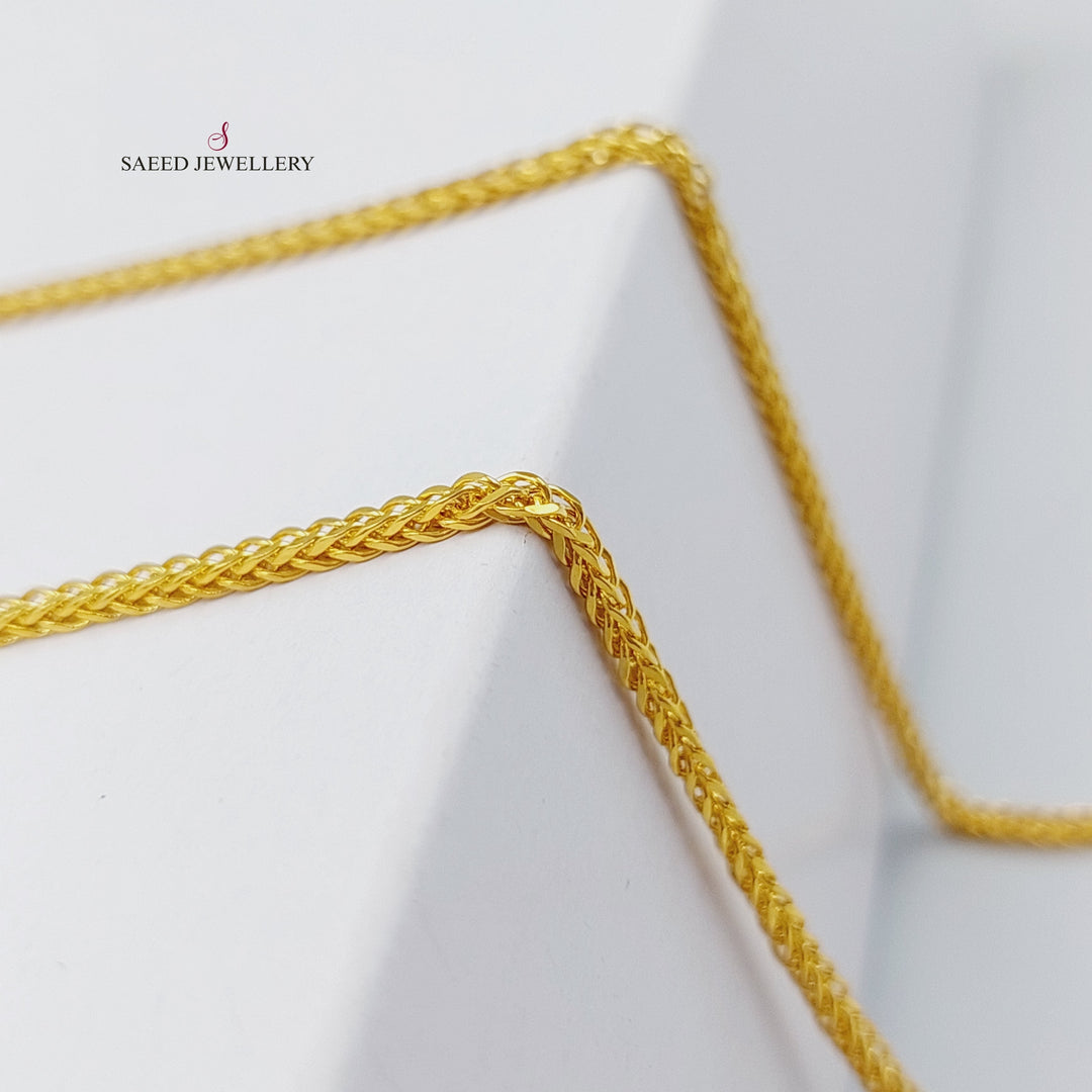 21K Gold 70cm Thin Franco Chain by Saeed Jewelry - Image 3