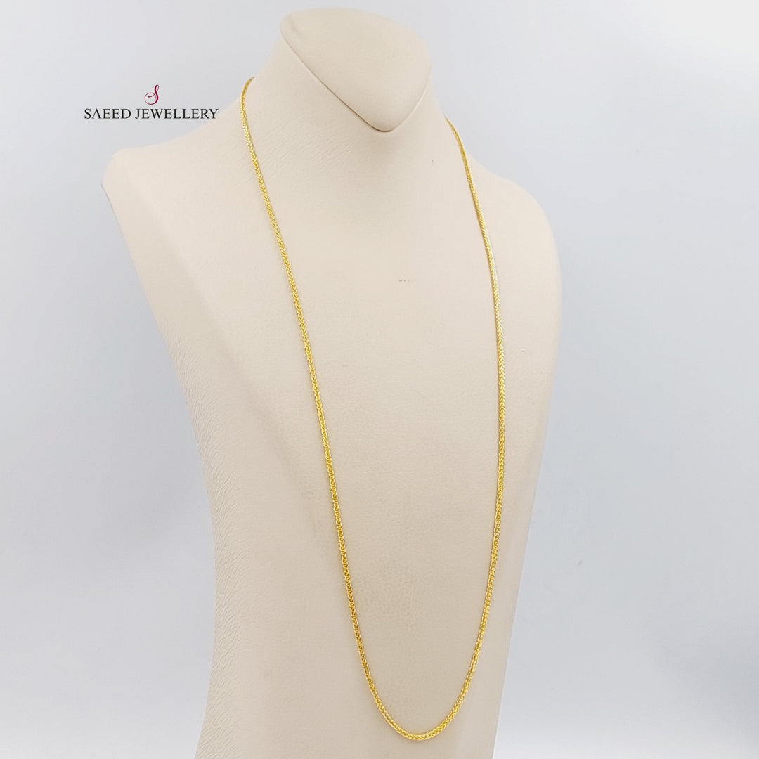 21K Gold 70cm Thin Franco Chain by Saeed Jewelry - Image 5