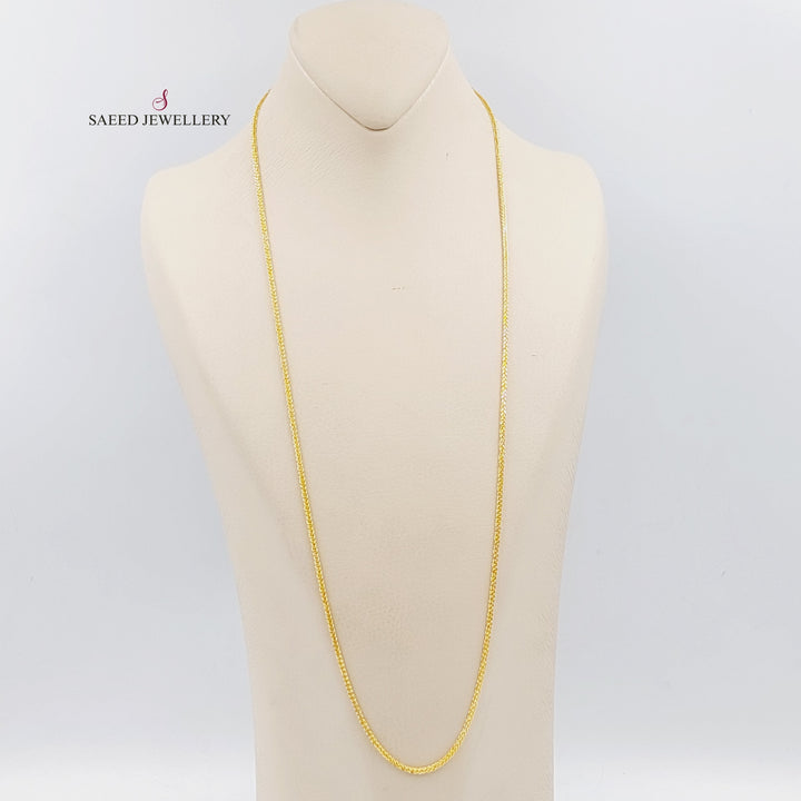 21K Gold 70cm Thin Franco Chain by Saeed Jewelry - Image 4