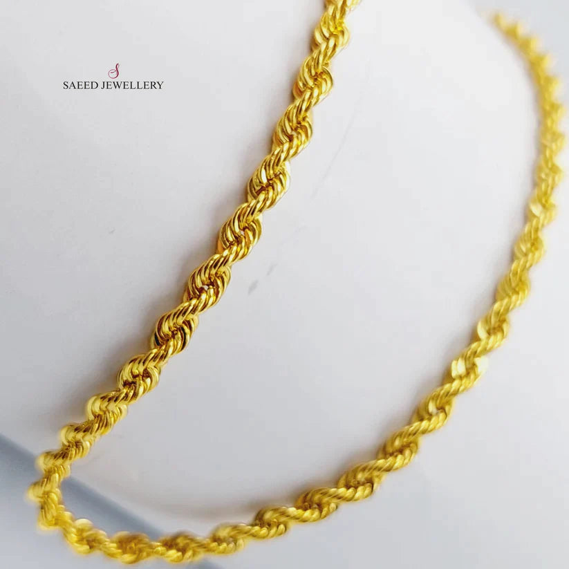 21K  80cm Medium Thickness Rope Chain Made of 21K Yellow Gold by Saeed Jewelry-26862
