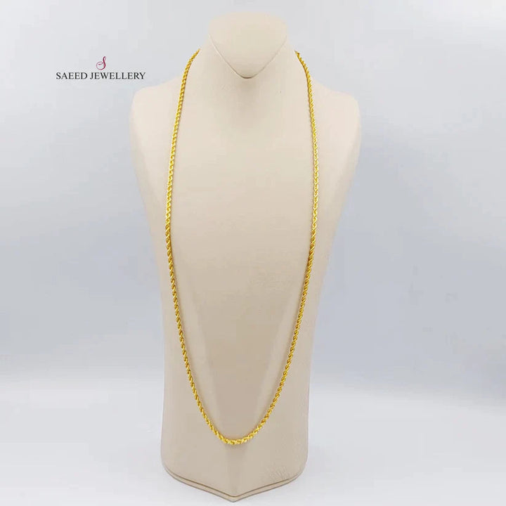 21K Gold 80cm Medium Thickness Rope Chain by Saeed Jewelry - Image 5