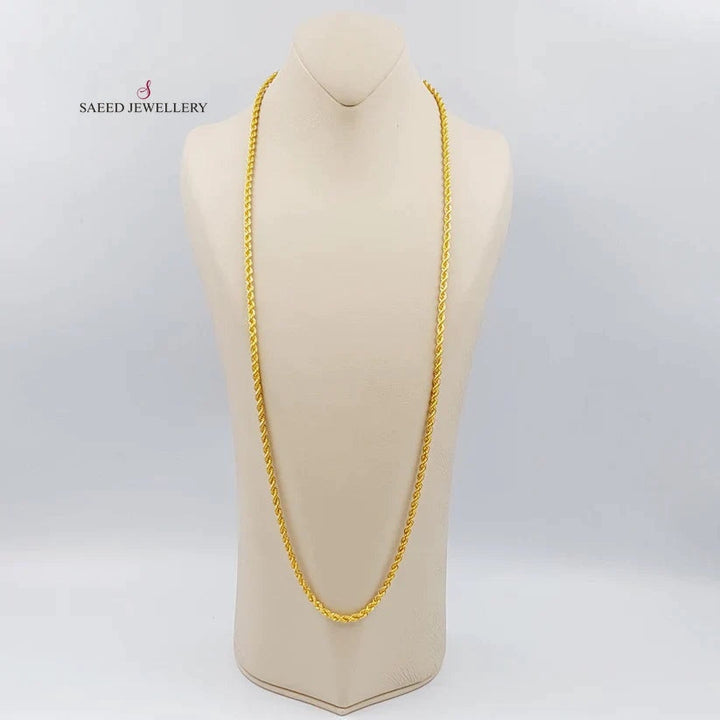 21K Gold 80cm Medium Thickness Rope Chain by Saeed Jewelry - Image 4