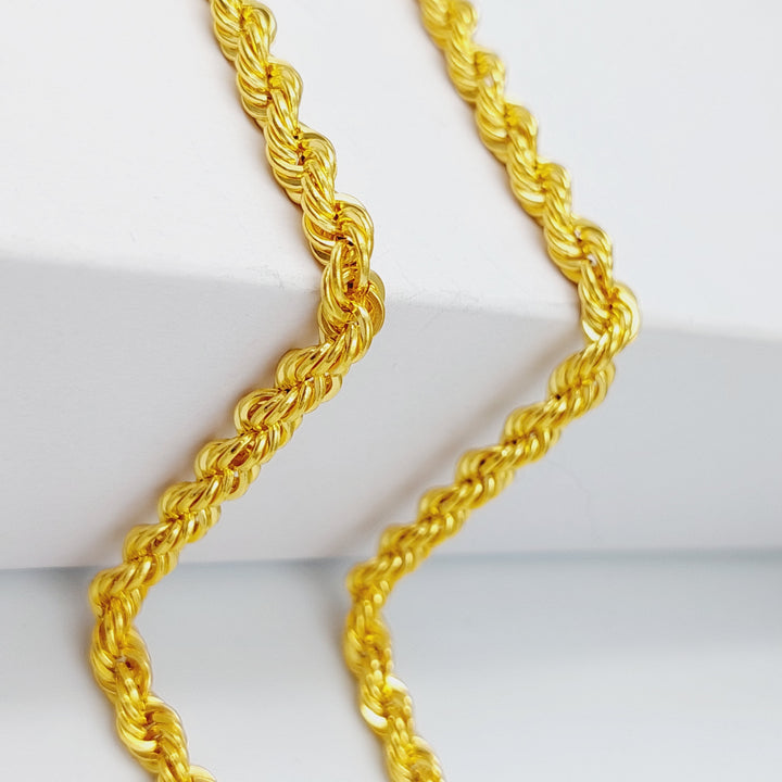 21K Gold 80cm Bold Rope Chain by Saeed Jewelry - Image 3