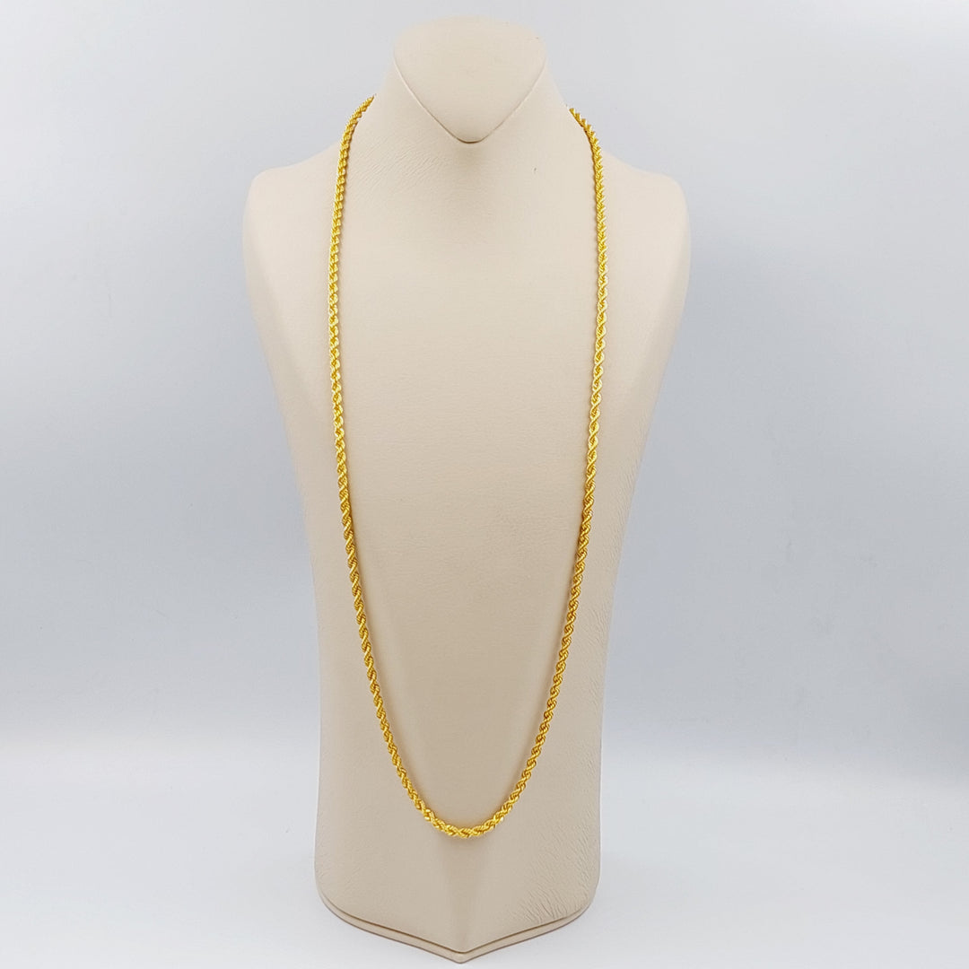 21K Gold 80cm Rope Chain by Saeed Jewelry - Image 3