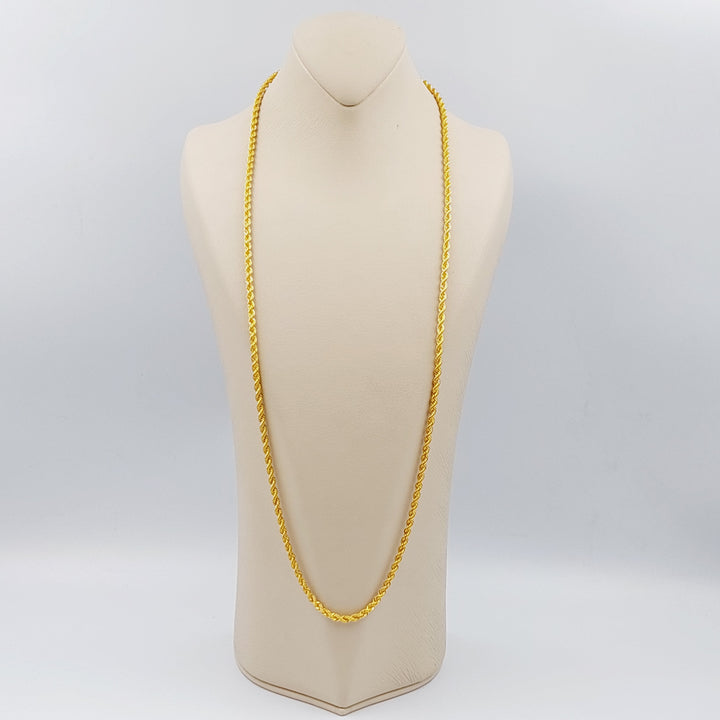 21K Gold 80cm Rope Chain by Saeed Jewelry - Image 4