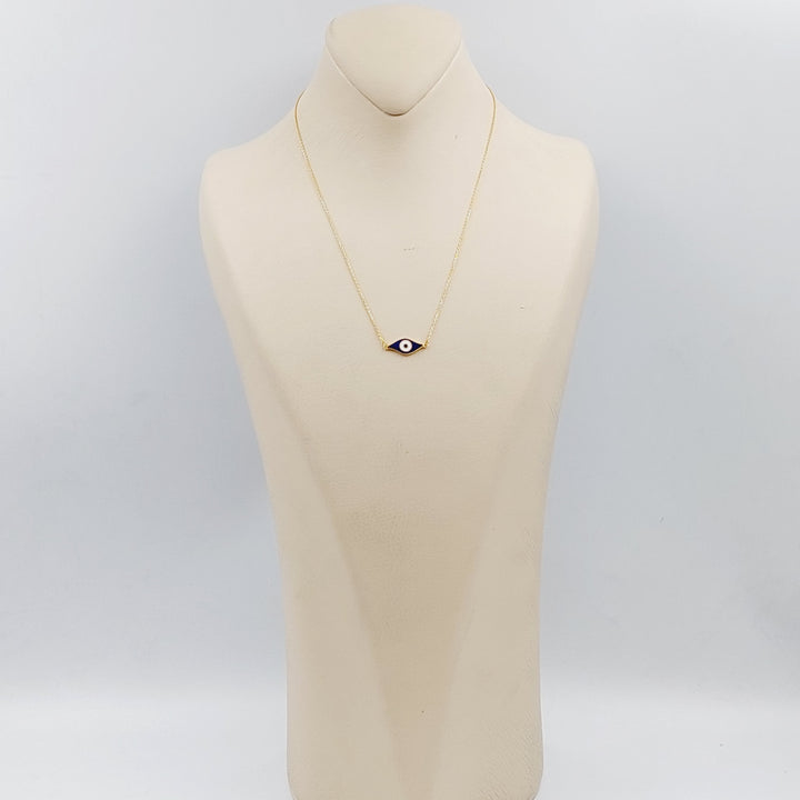 21K Gold Ain Zarqa Necklace by Saeed Jewelry - Image 4