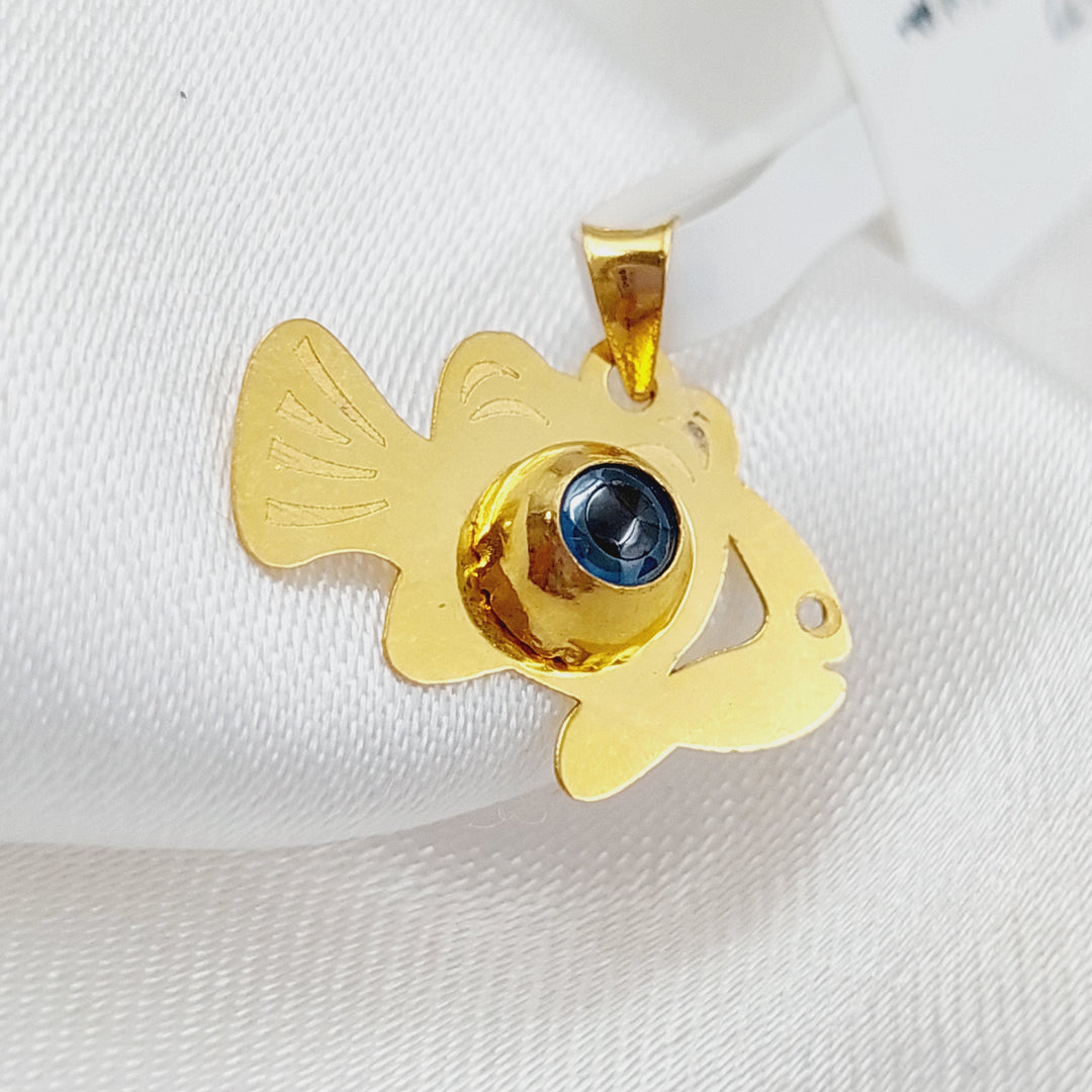 21K Gold Ain fish Pendant by Saeed Jewelry - Image 5