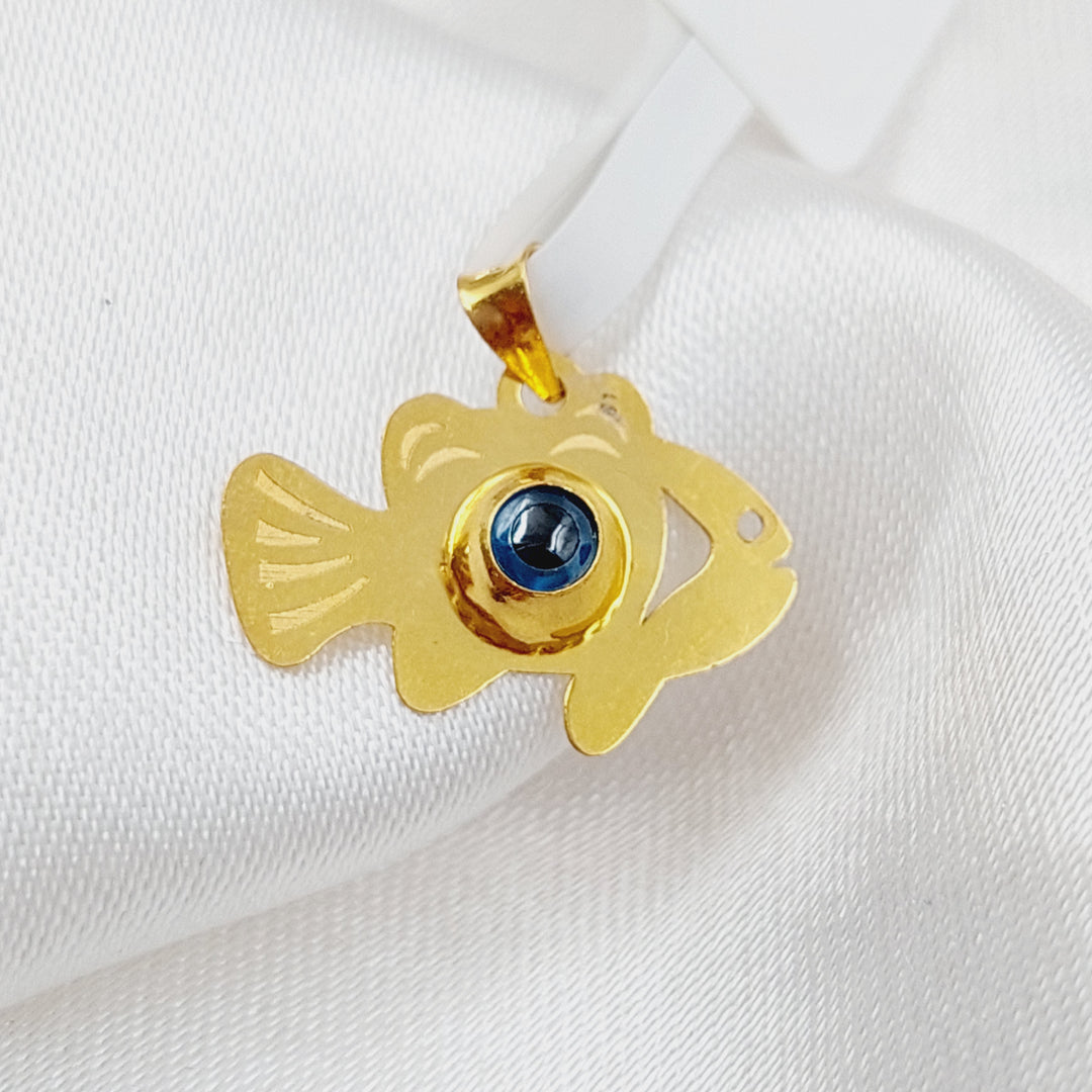 21K Gold Ain fish Pendant by Saeed Jewelry - Image 1