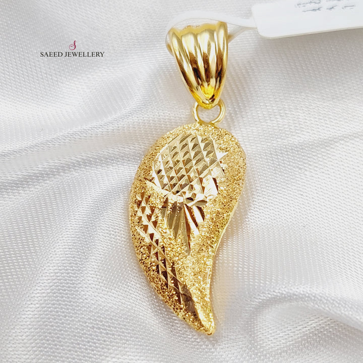 21K Gold Almond Pendant by Saeed Jewelry - Image 2