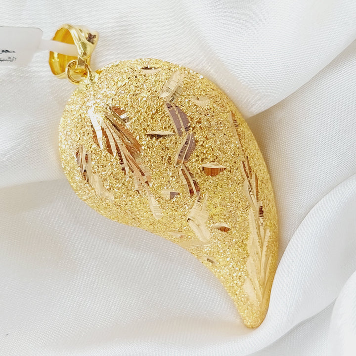 21K Gold Almond Pendant by Saeed Jewelry - Image 3