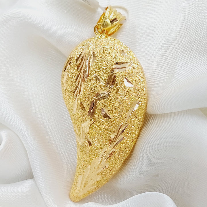 21K Gold Almond Pendant by Saeed Jewelry - Image 4