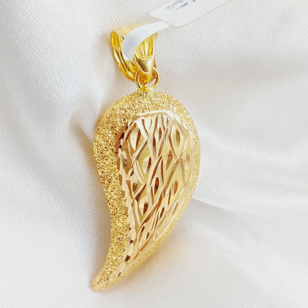 21K Gold Almond Pendant by Saeed Jewelry - Image 4