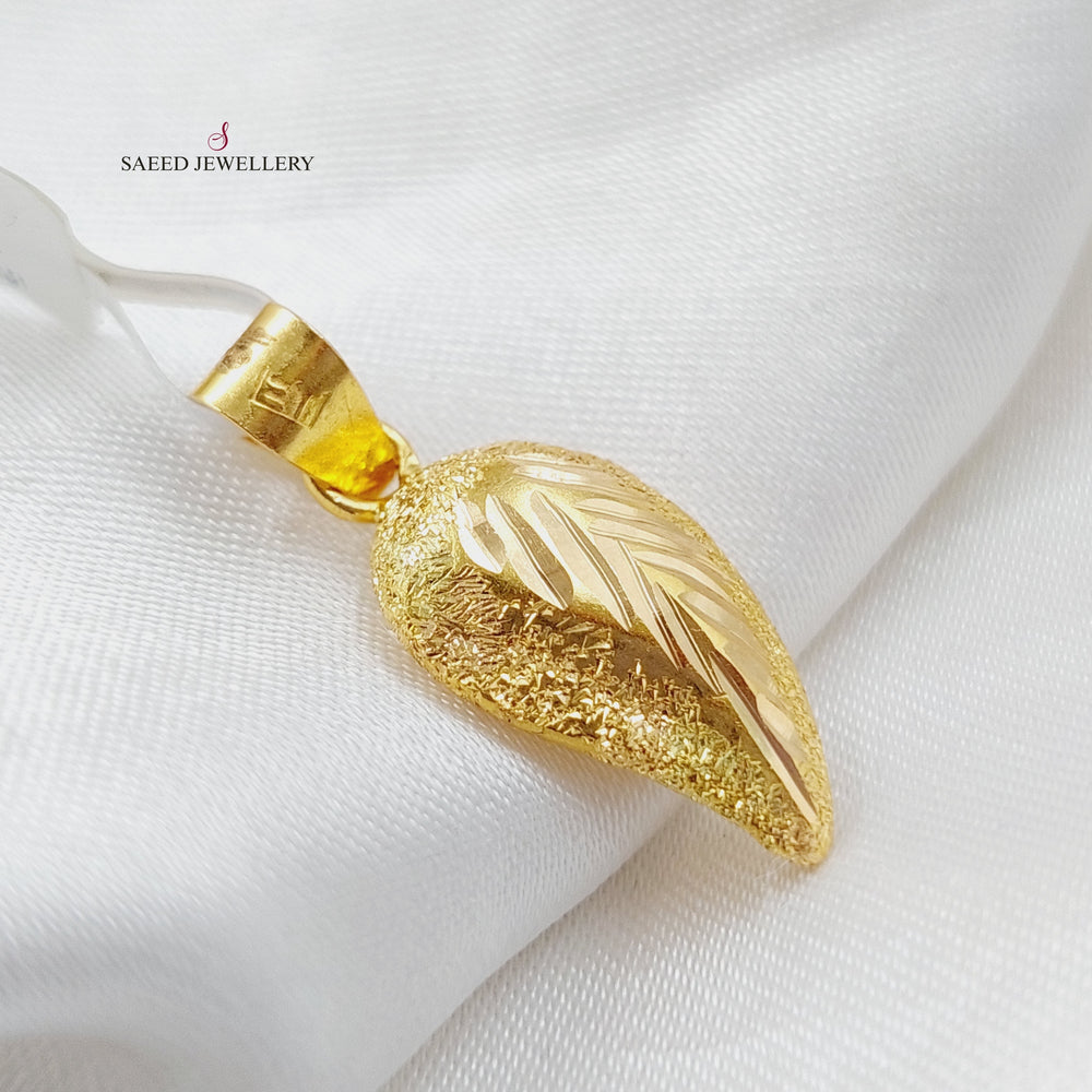 21K Gold Almond Pendant by Saeed Jewelry - Image 2