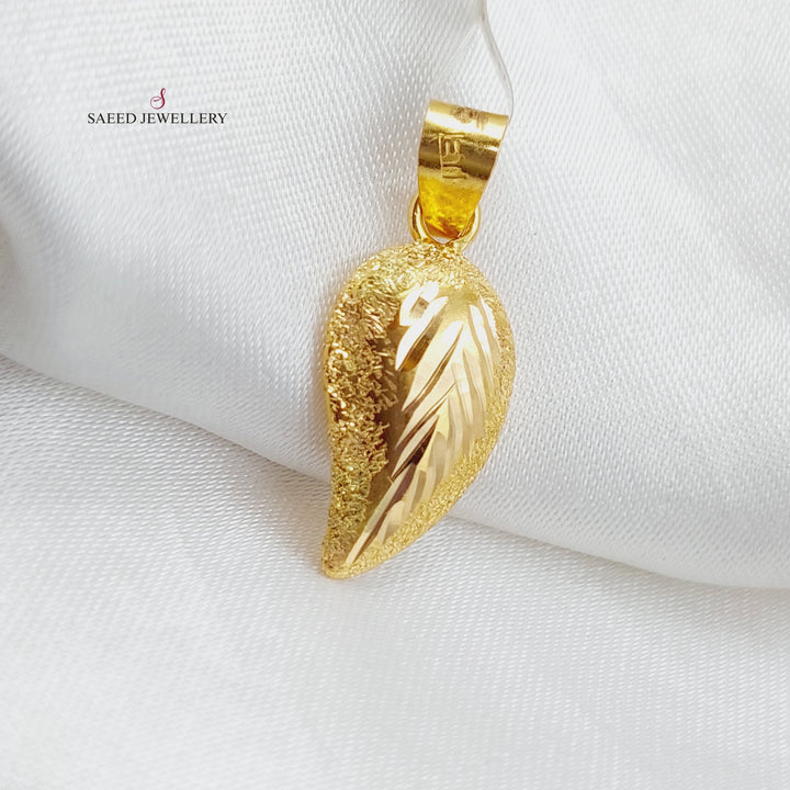 21K Gold Almond Pendant by Saeed Jewelry - Image 3