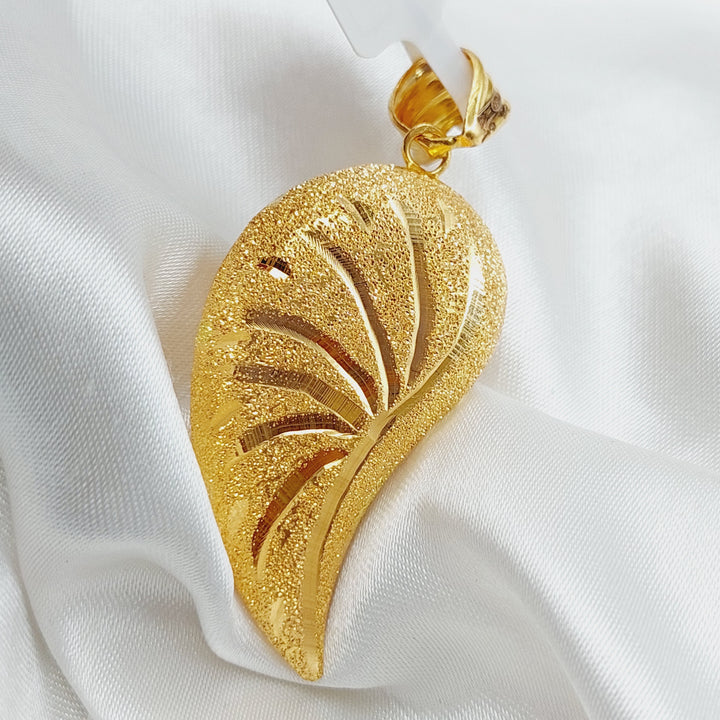 21K Gold Almond Pendant by Saeed Jewelry - Image 3