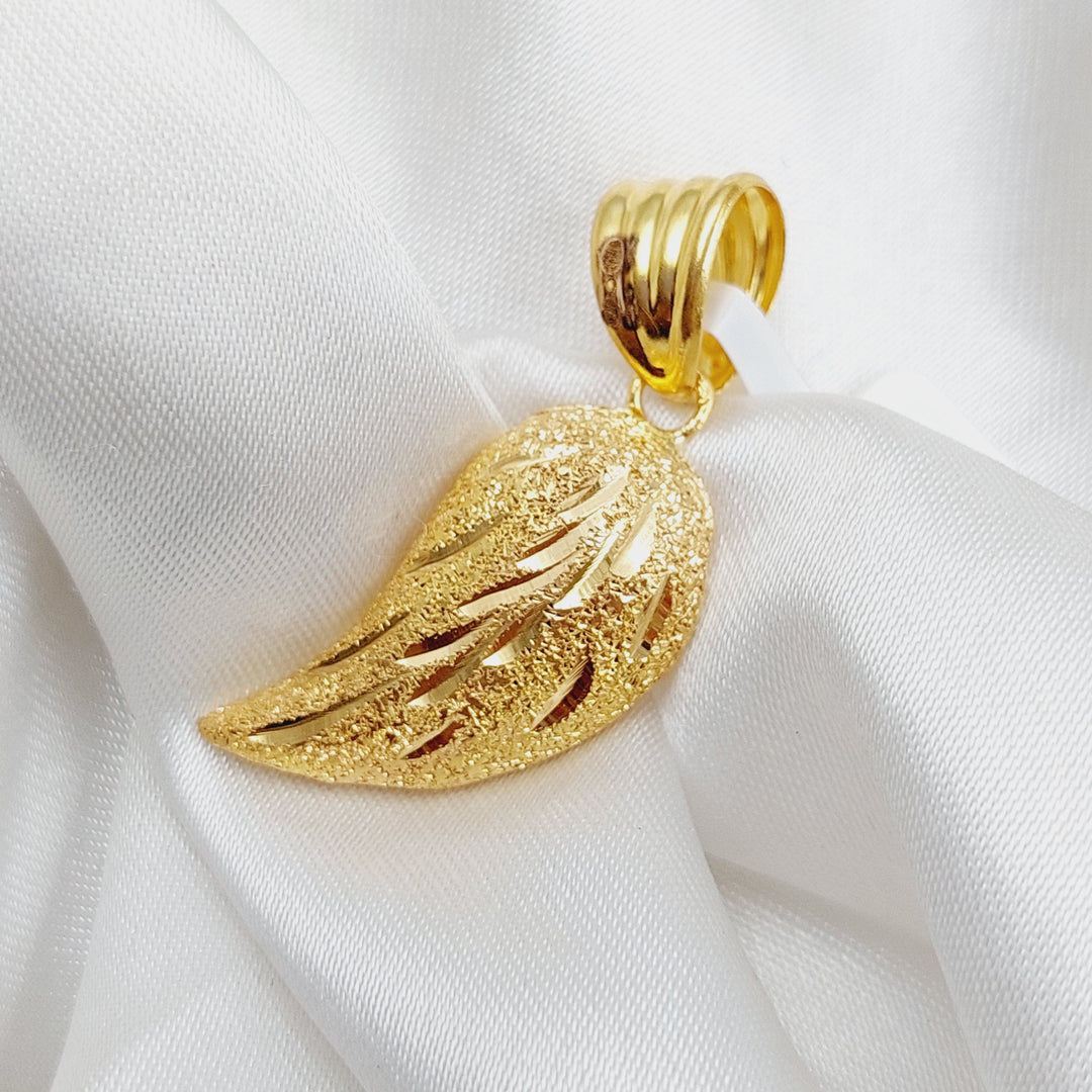 21K Gold Almond Pendant by Saeed Jewelry - Image 3