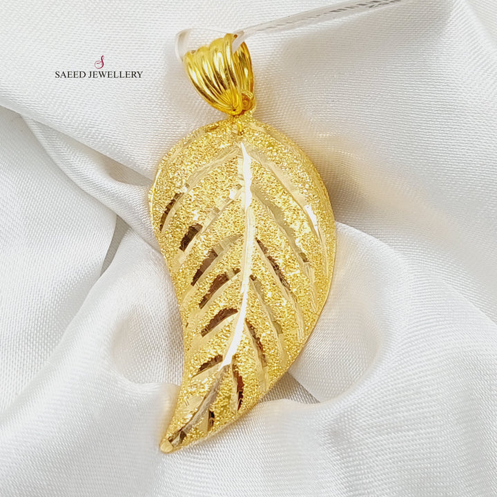 21K Gold Almond Pendant by Saeed Jewelry - Image 2