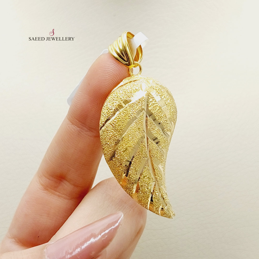 21K Almond Pendant Made of 21K Yellow Gold by Saeed Jewelry-26952