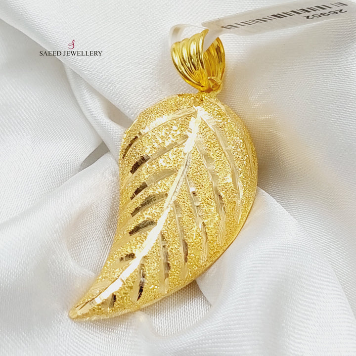 21K Almond Pendant Made of 21K Yellow Gold by Saeed Jewelry-26952