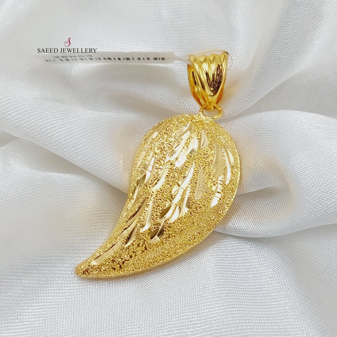 21K Gold Almond Pendant by Saeed Jewelry - Image 4